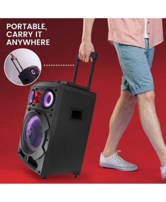 10” Portable Wireless BT Speaker System with TWS, Rechargeable Battery, FM/MP3/USB/SD Input & Wireless Microphone
