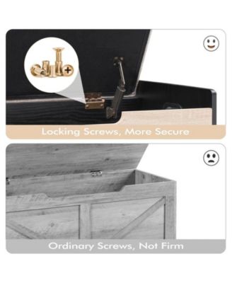 Rattan Storage Bench with 2 Safety Hinges, Storage Chest, Toy Box, Entryway Storage Bench Supports 260 lb, Toy Chest Organizer, Easy Assembly