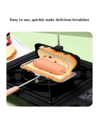 Sandwich Maker, Double-Sided Hot Dog Toaster, Nonstick Sandwich Skillet With Removable Handle, Sandwich Baking Pan For Breakfast Pancakes Omelets