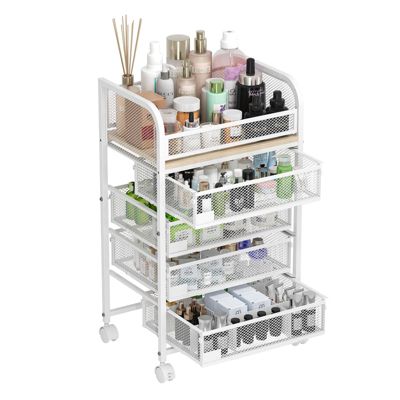 Makeup Organizer with Drawers, Skincare Storage, Floor Skincare Organizers with Wheels