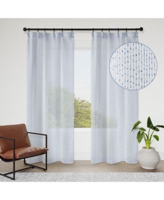 Madison Pinch Pleat Single Curtain Panel with Hooks and Rings, 38"X84"