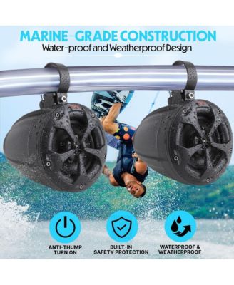 4'' Waterproof Off-Road Speakers with Amplified Bluetooth Control Unit, 800W