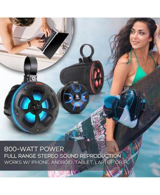 4   Waterproof Off-Road RGB Speakers with Amplified Bluetooth Receiver, 800W