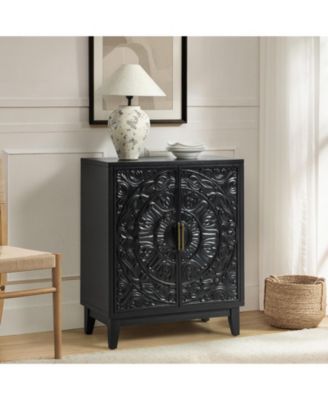 Eusebio Traditional Accent Cabinet with Hidden Drawer and Tapered Legs