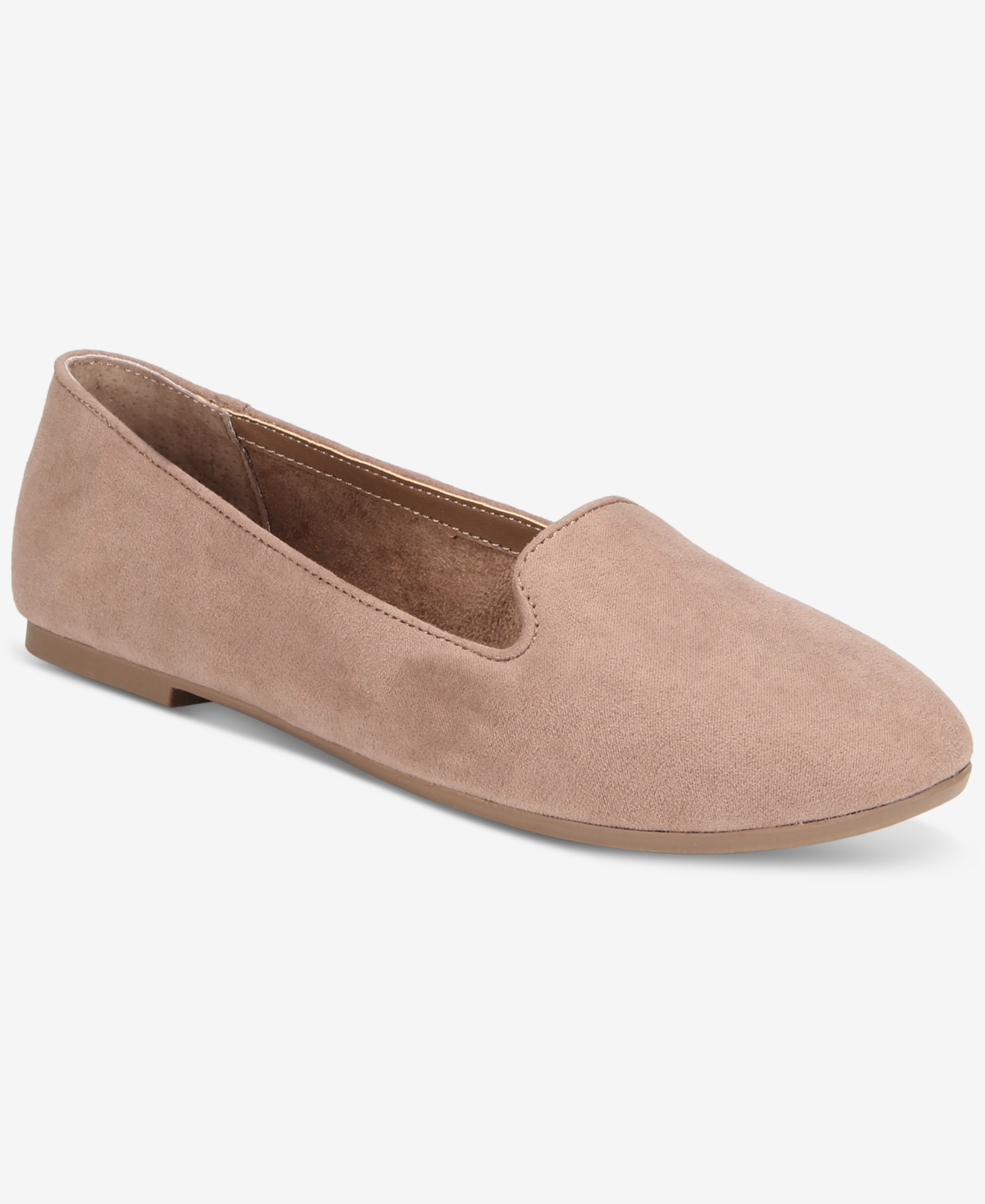 Style & Co Alyson Slip-on Loafer Flats, Created For Macy's In Taupe Micro