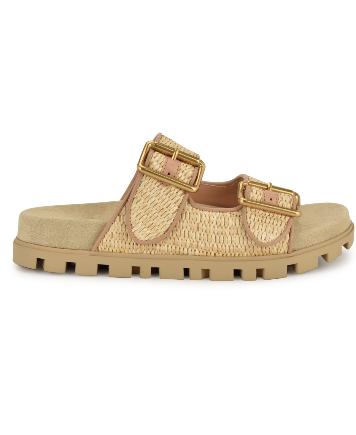 Nine West Timma Two-strap Platform Sandal In Natural Woven