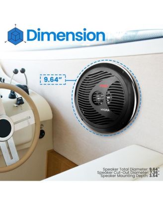 8" Waterproof Marine Component Speakers - 180 Watt, Black