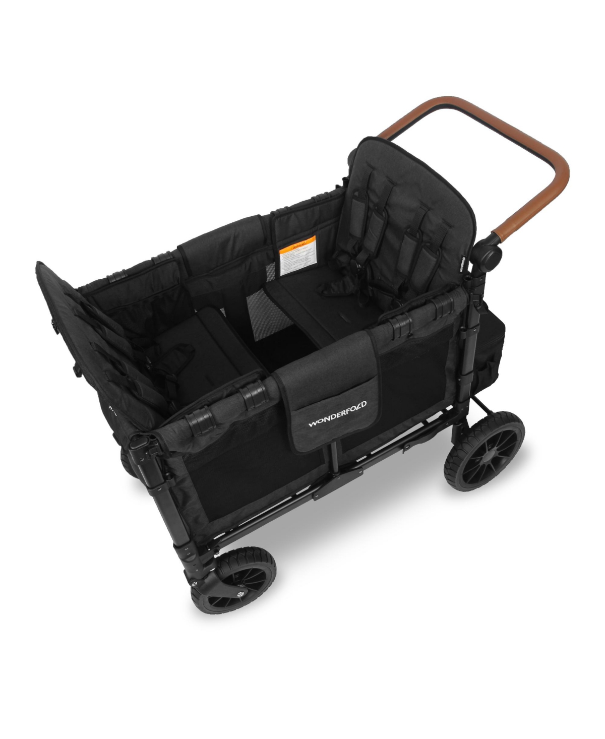 Shop Wonderfold Wagon W4 Luxe Quad Stroller Wagon 4-seater In Black