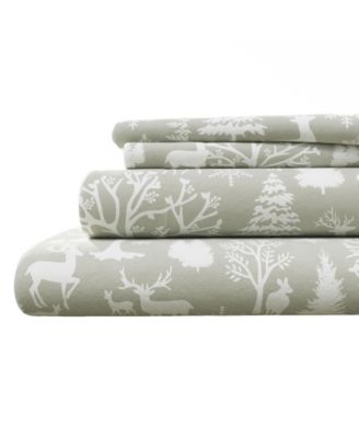 Lodge Print Ultra-Soft Turkish Cotton Flannel Sheet Set