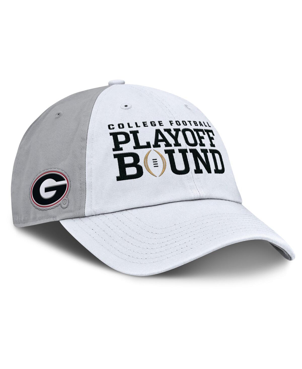 Nike Men's And Women's White/gray Georgia Bulldogs 2024 College Football Playoff Club Adjustable Hat In White,gray