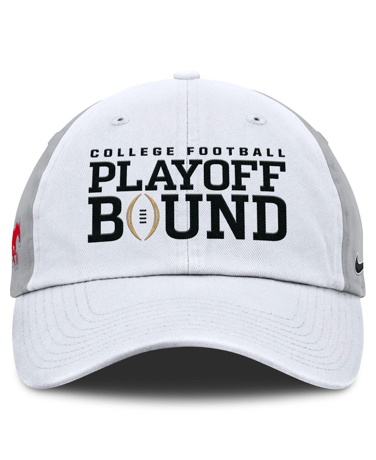 Nike Men's And Women's White/gray Smu Mustangs 2024 College Football Playoff Club Adjustable Hat In White,gray
