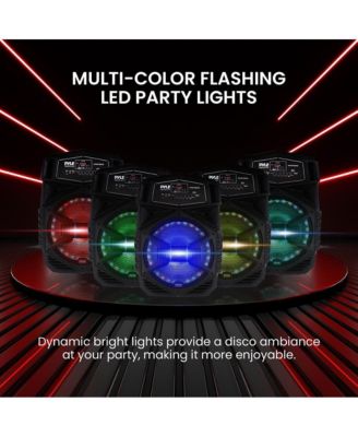 12" Portable Bluetooth PA Speaker System - Karaoke Speaker with LED Lights, USB/Micro SD/FM/BT/Aux, Remote Control, Built-in Rechargeable Battery