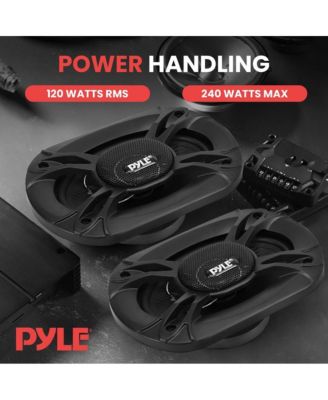 4'' x 6'' Three-Way Triaxial Car Speaker System, 240W, Black (Pair)