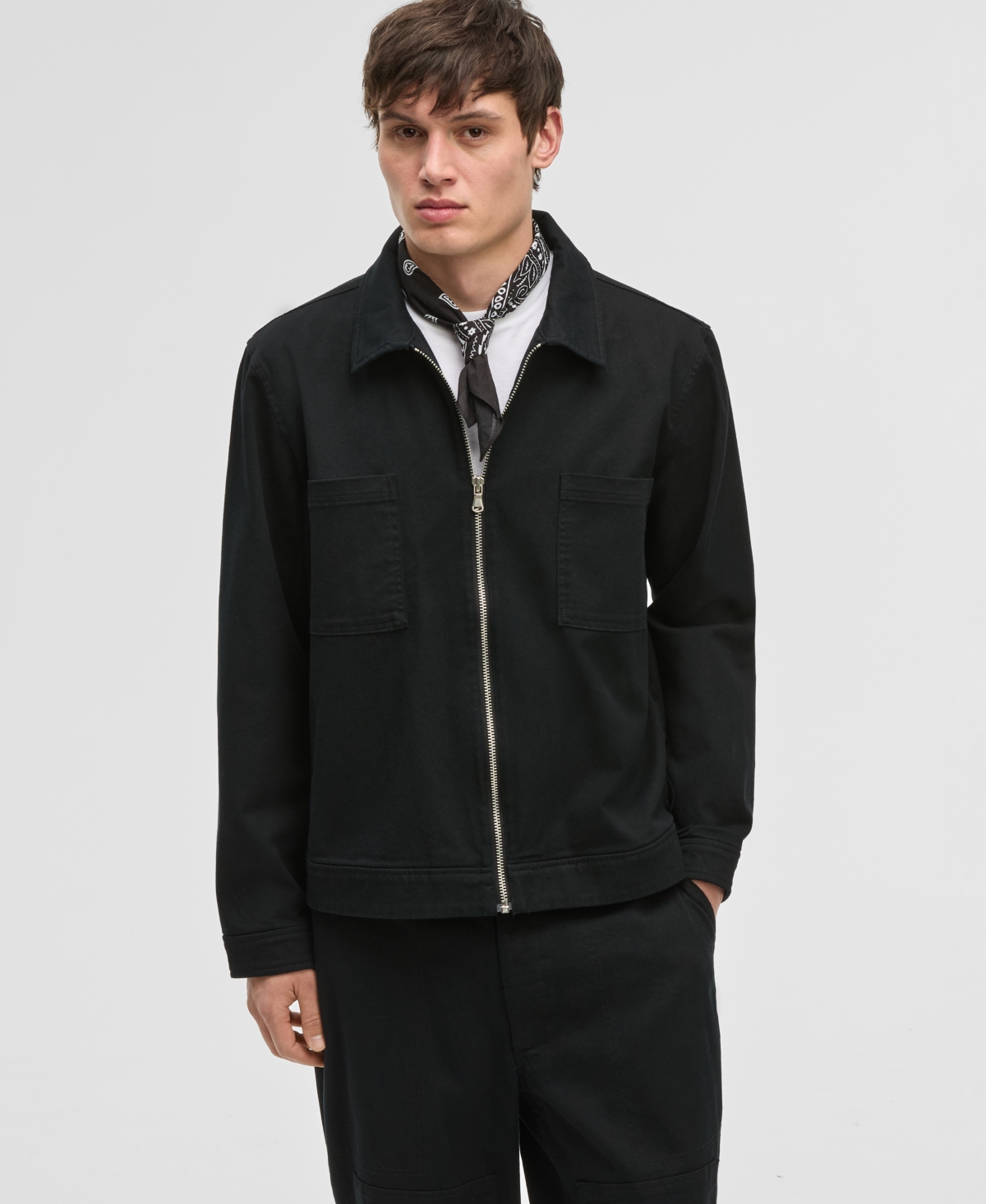 Men's Regular-Fit Stretch Twill Utility Jacket, Exclusively at Macy's - Soft Vanilla