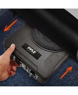 8” 600W Slim Active Car Subwoofer, Low-Profile, Under-Seat Installation