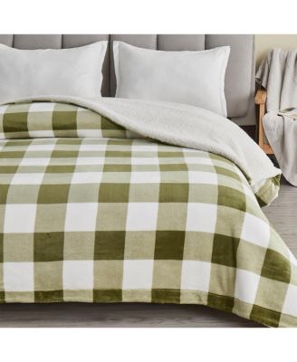 Velvet Plush Reversible Sherpa Throw Blanket