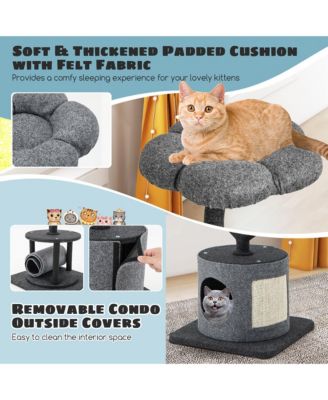 35'' Cat Tree Tower 3-Layer Activity Center w/ Sisal Scratching Board & 2 Perches