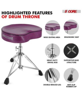 Drum Throne Padded Guitar Stool Saddle Drummer Seat for Adults & Kids