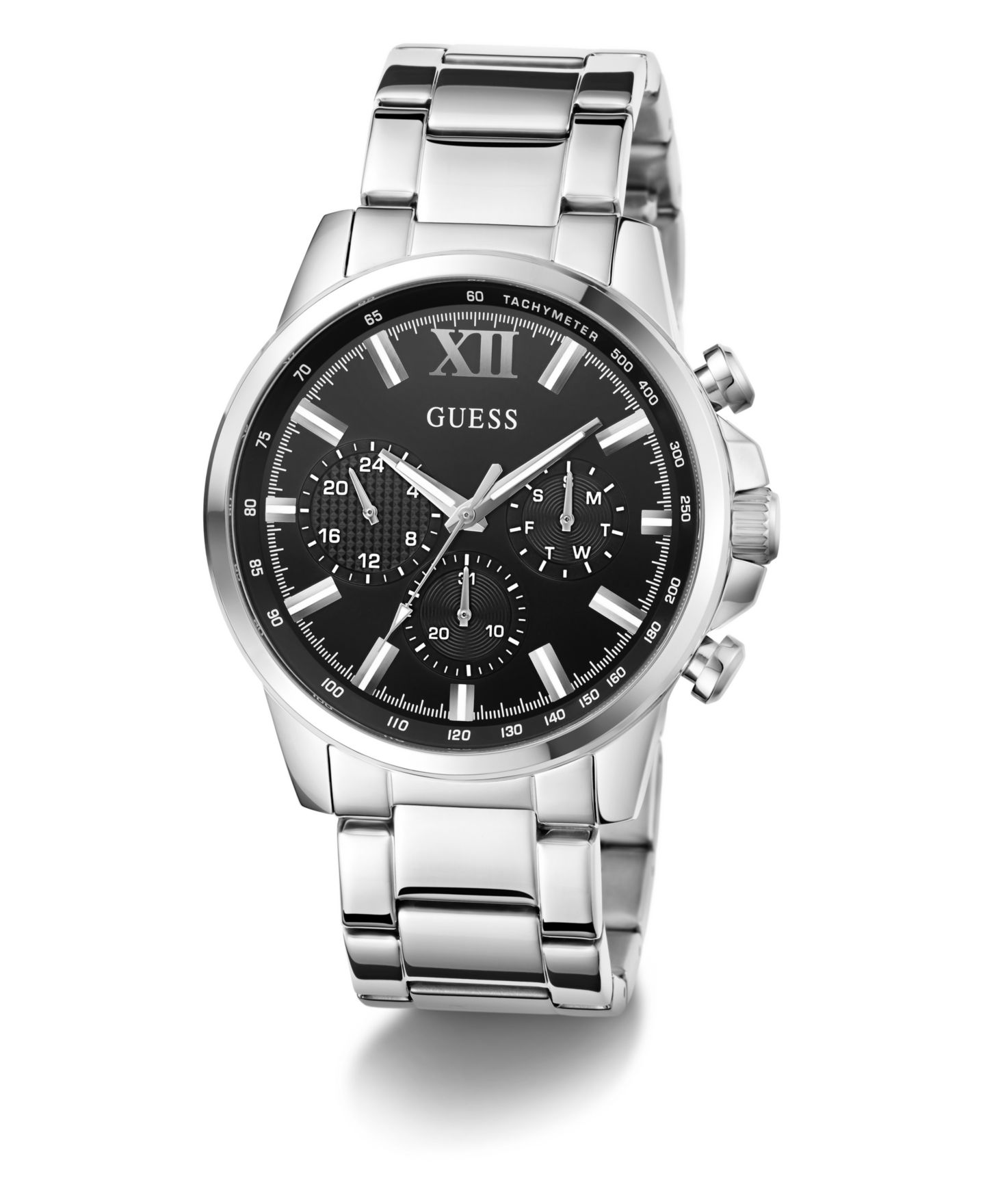 Мужские многофункциональные часы Guess из стали серебристого цвета, 44 мм — фото 5