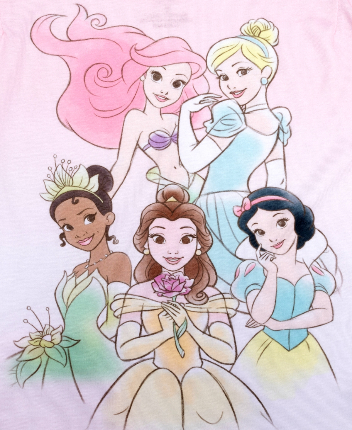Disney Princess Big Girls Short Sleeve, Shorts, And Jogger Bottoms, 3-piece Pajama Set In Assorted