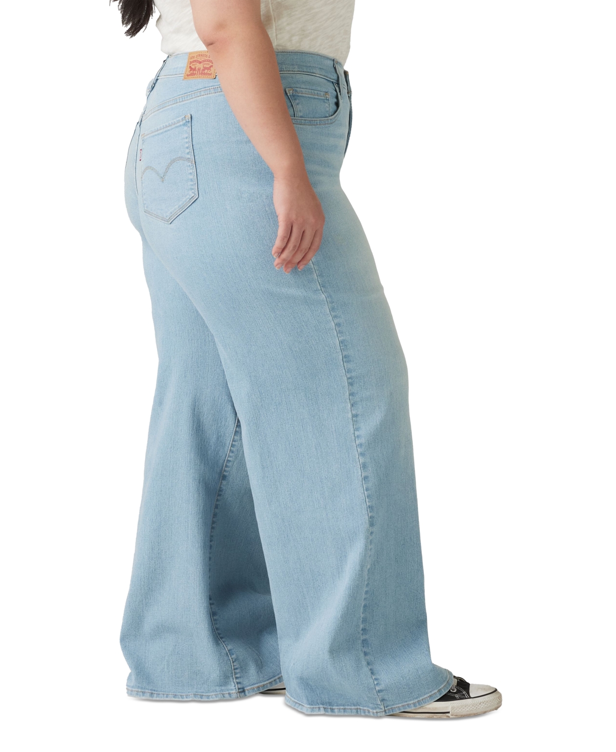 Levi's Plus Size Mid Rise 318 Shaping Wide-leg Jeans In Tall Glass Of Water
