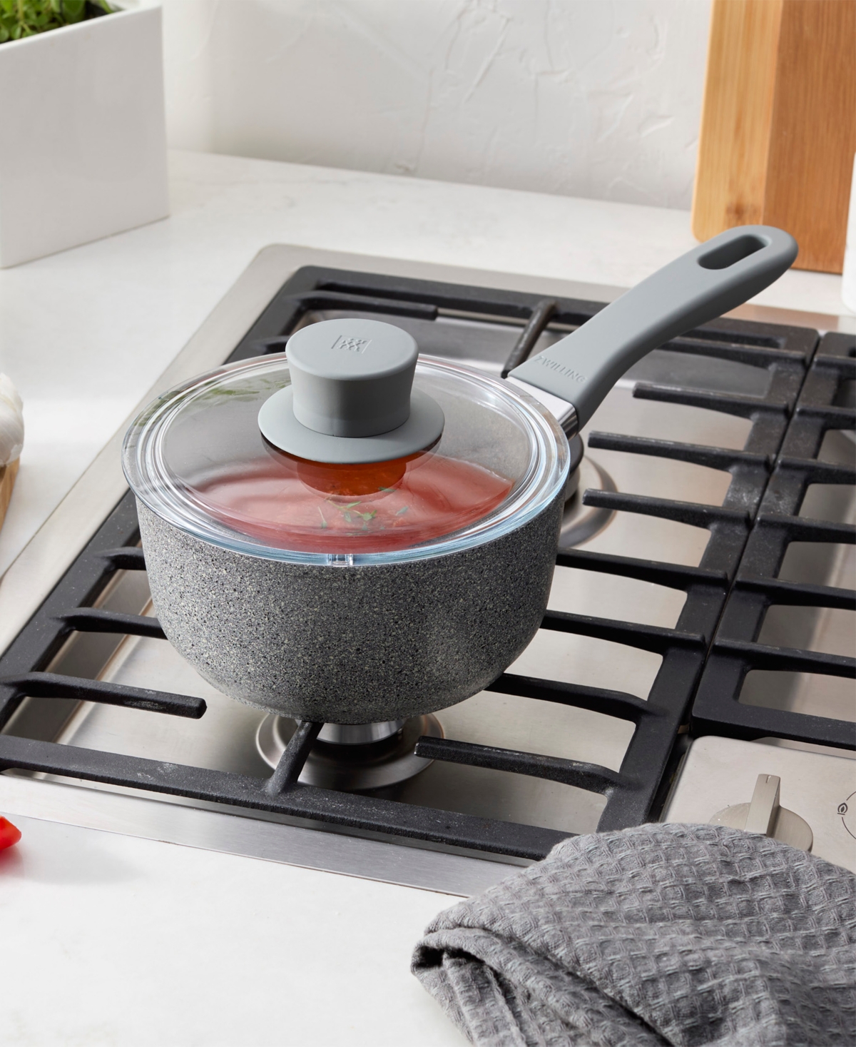 Zwilling Parma Plus Aluminum Nonstick 1.5 Qt Saucepan With Lid In Gray