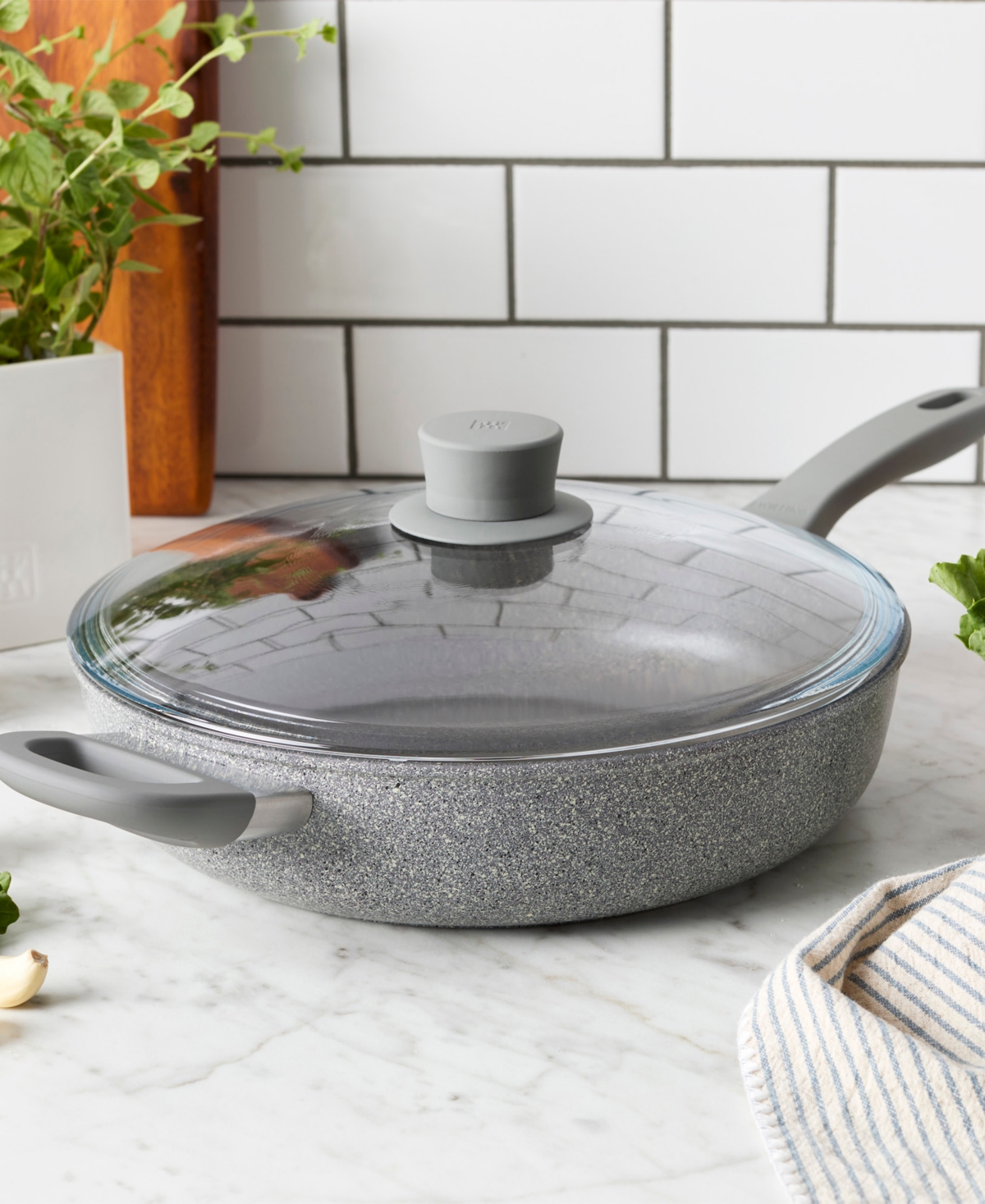 Zwilling Parma Plus Aluminum Nonstick 3.9 Qt Saute Pan With Helper Handle And Lid In Gray