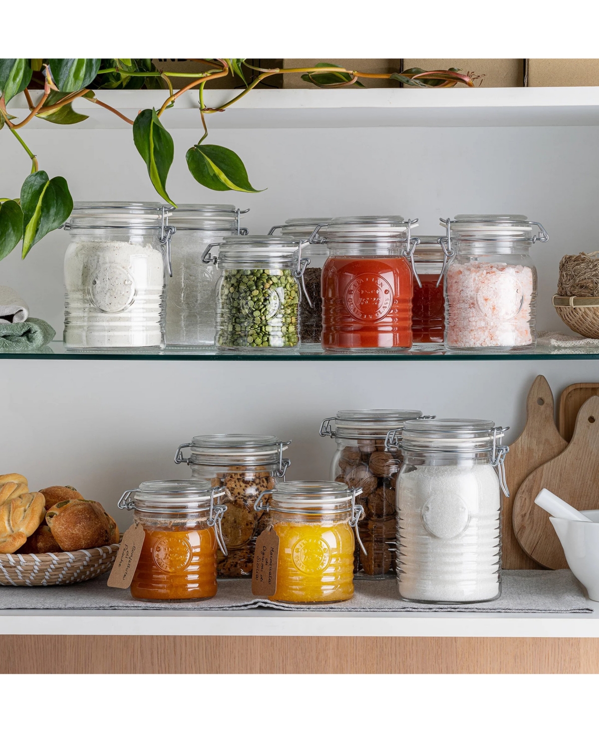 Bormioli Rocco Officina 1825 33.75-oz. Clear Jar With Swing Top, Set Of 6 In Clear