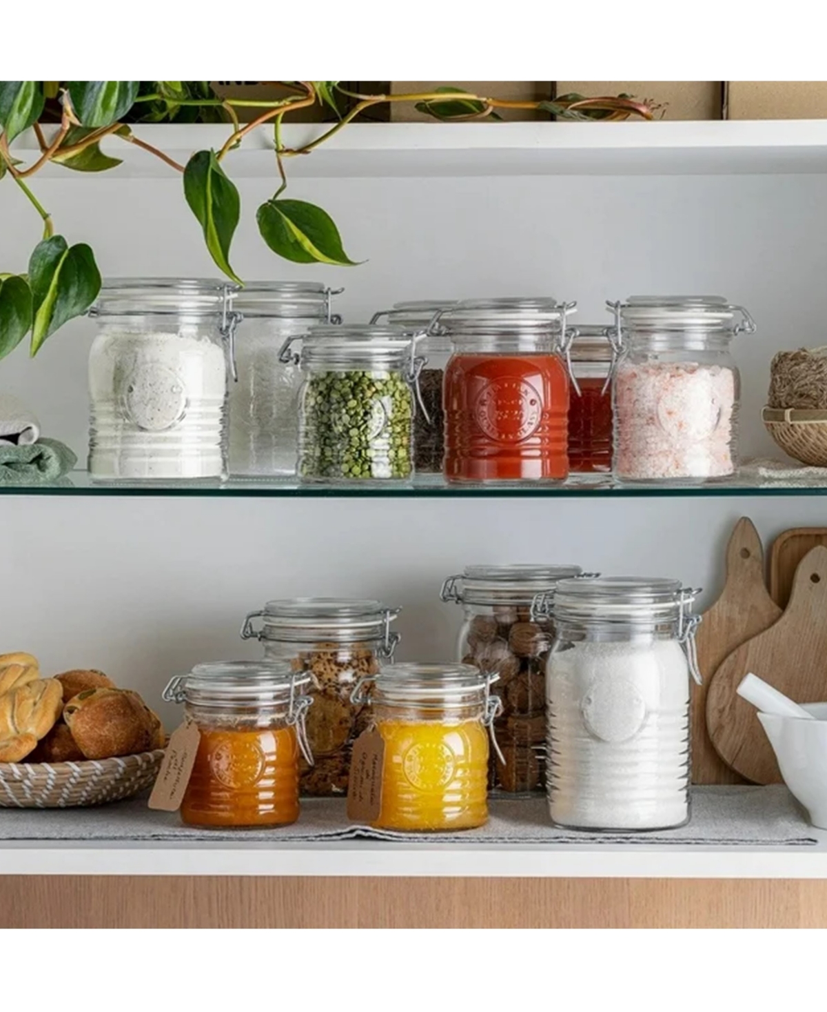 Bormioli Rocco Officina 1825 33.75-oz. Clear Jar With Swing Top, Set Of 6 In Clear