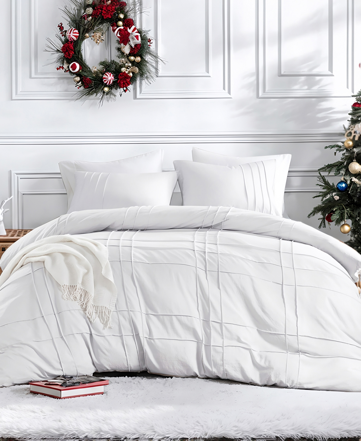 510 Design Porter Washed Pleated 3-pc. Comforter Set, Queen In White