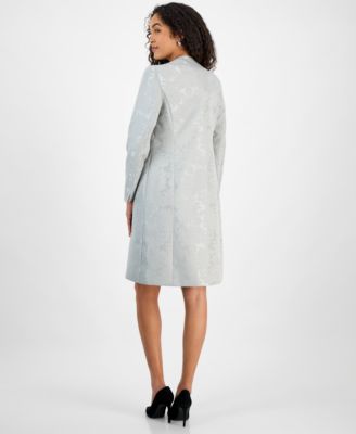 Women's One-Button Long-Sleeve Topper Jacket & Sleeveless Sheath Dress Set, Regular & Petite