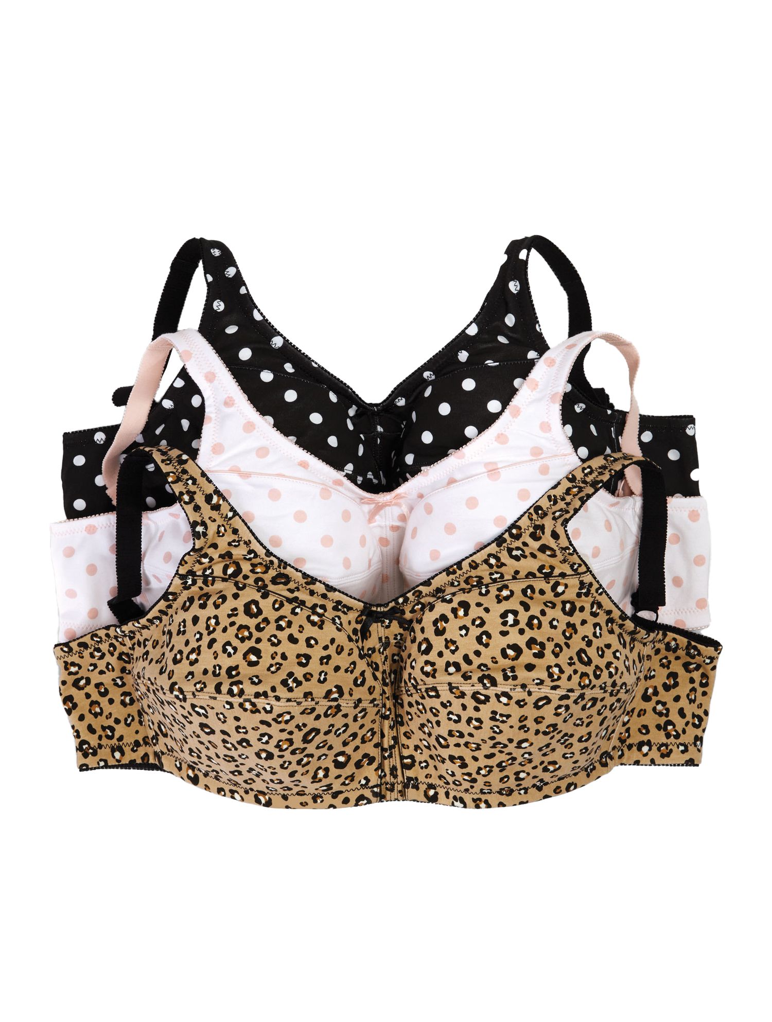Women's 3-Pack Wireless Light Support Cotton Bra