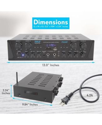 Bluetooth Home Audio Amplifier, 4-Ch. Audio Source Stereo Receiver System with FM Radio, MP3/USB/SD/AUX Playback (500W MAX)