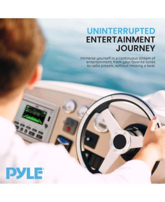 Marine Bluetooth Stereo Receiver with 1 Pair of PLMR60W Speakers, 300W