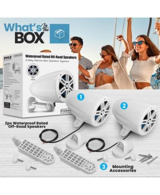 5.25   Waterproof Marine Box Speakers, 180W, 2-Way Off-Road System (White)