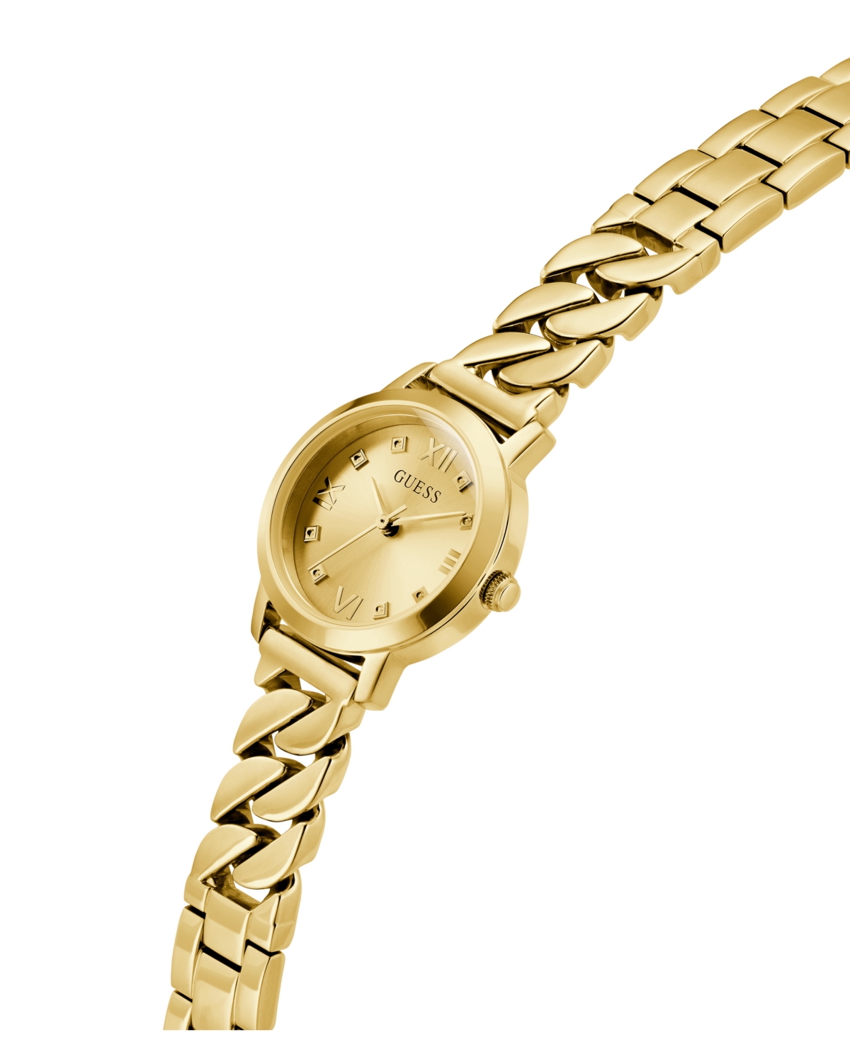 Guess Women's Analog Gold Tone Steel Watch, 25mm In Gold Tone