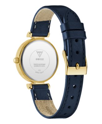 Women's Analog Blue Genuine Leather Watch, 28mm