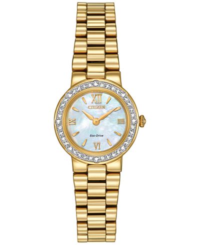 Citizen Women's Eco-Drive Gold-Tone Stainless Steel Bracelet Watch 23mm EW9822-59N