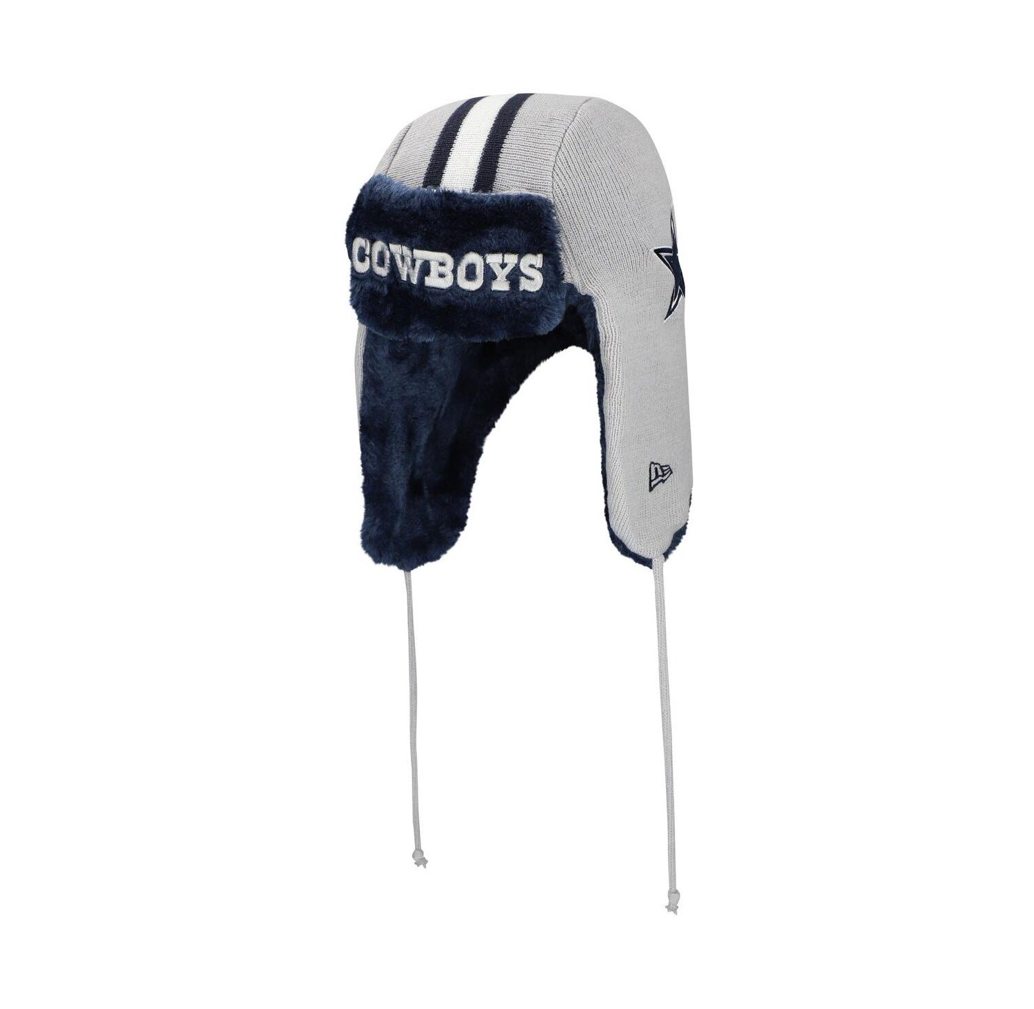 Men's Gray Dallas Cowboys Helmet Head Trapper Knit Hat