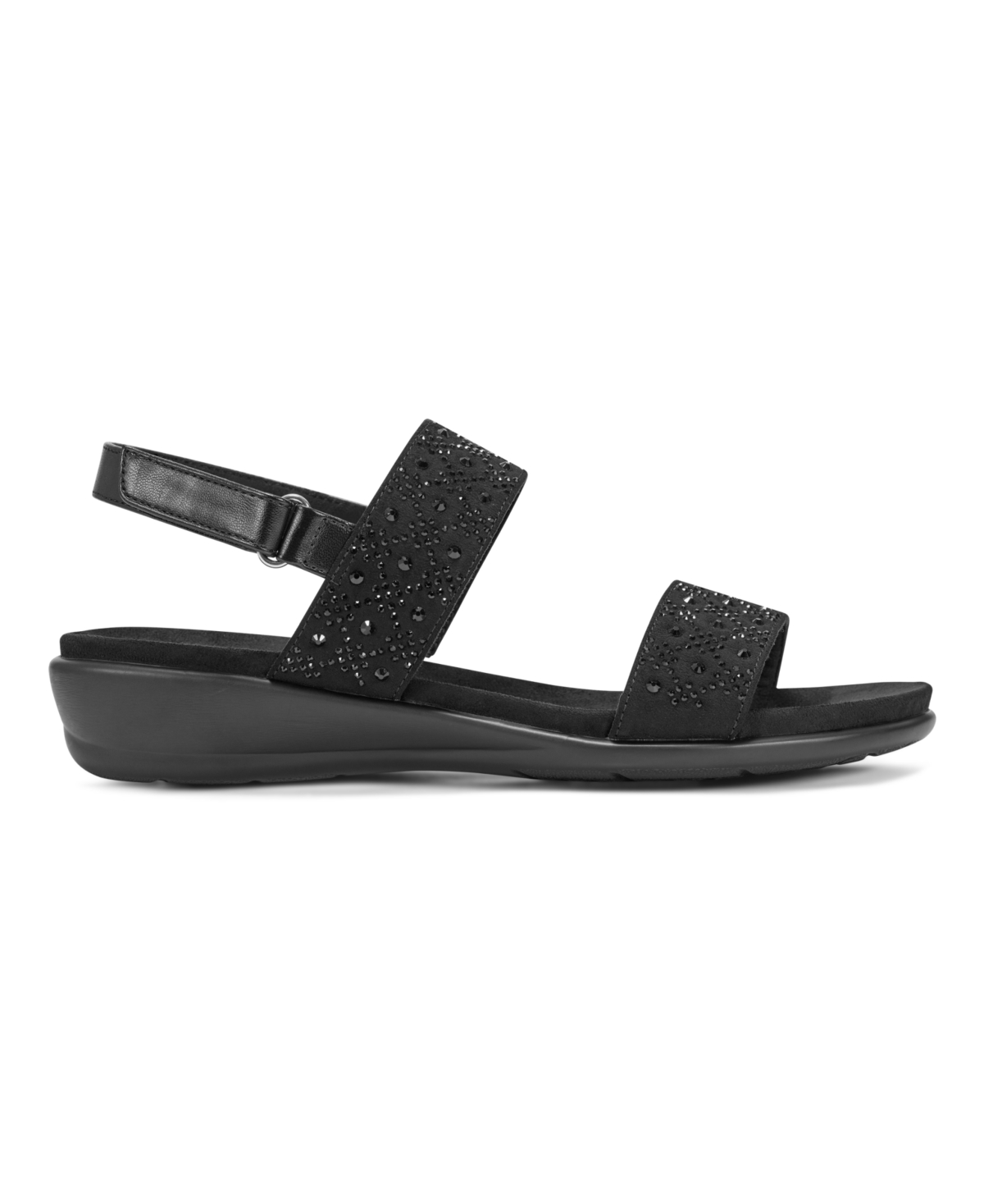 Shop Easy Spirit Women's Haisley Embellished Slingback Sandals In Black