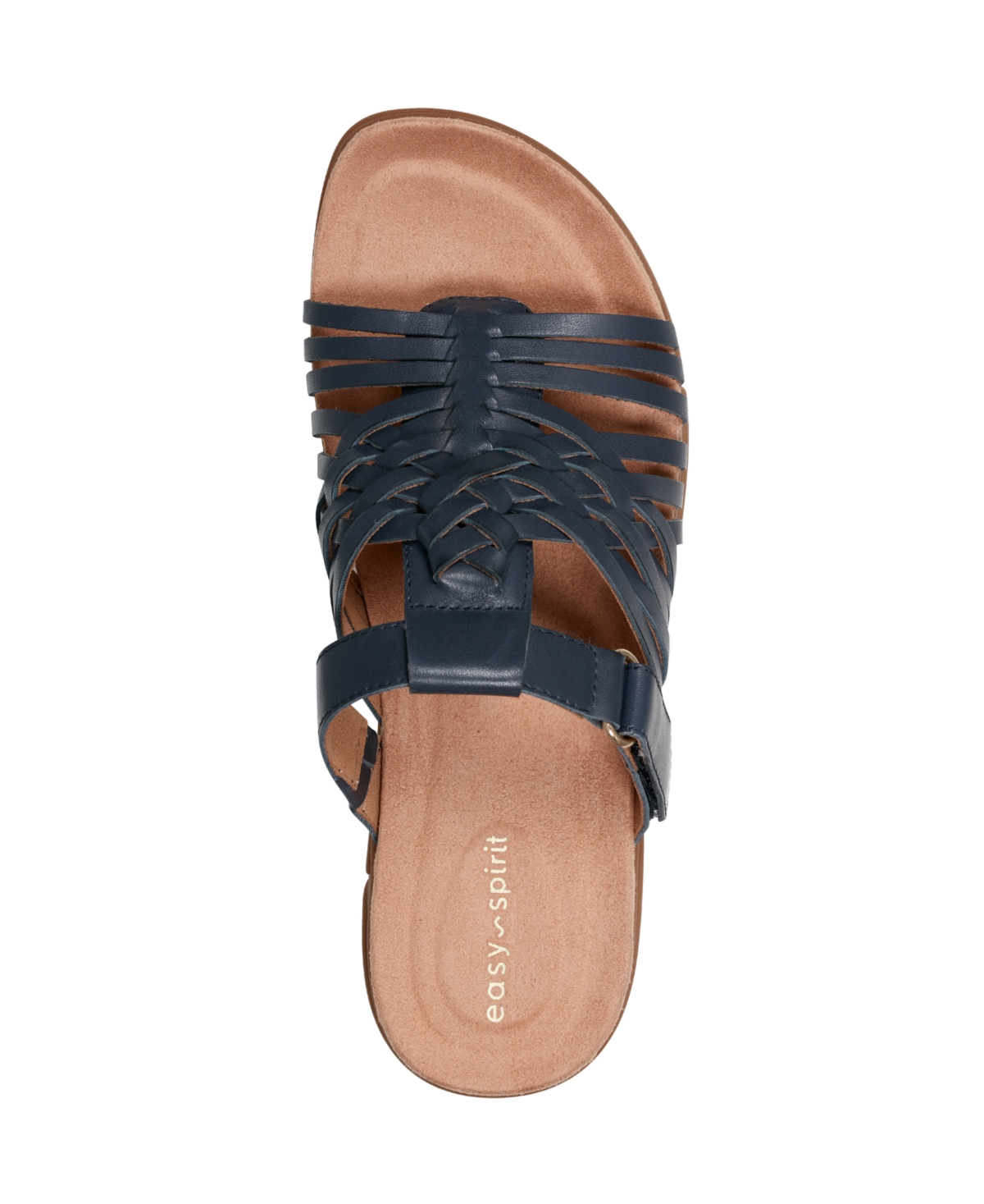 Shop Easy Spirit Women's Mindi Woven Flat Slide Sandals In Dark Blue Leather