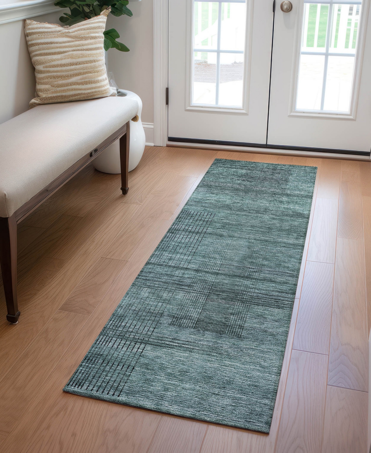 Addison Chantille Acn820 2'3"x7'6" Runner Area Rug In Teal