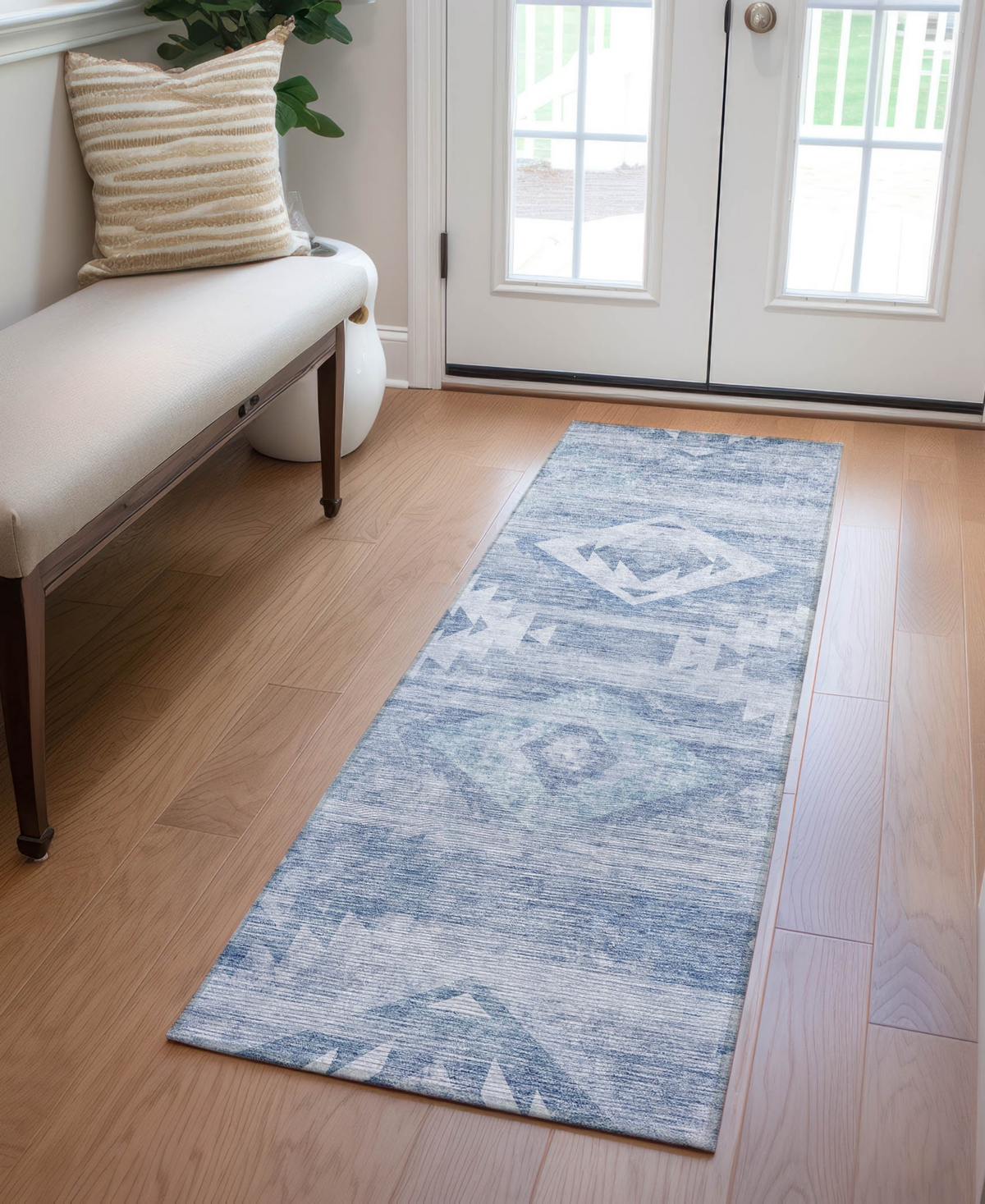 Addison Chantille Acn837 2'3"x7'6" Runner Area Rug In Blue