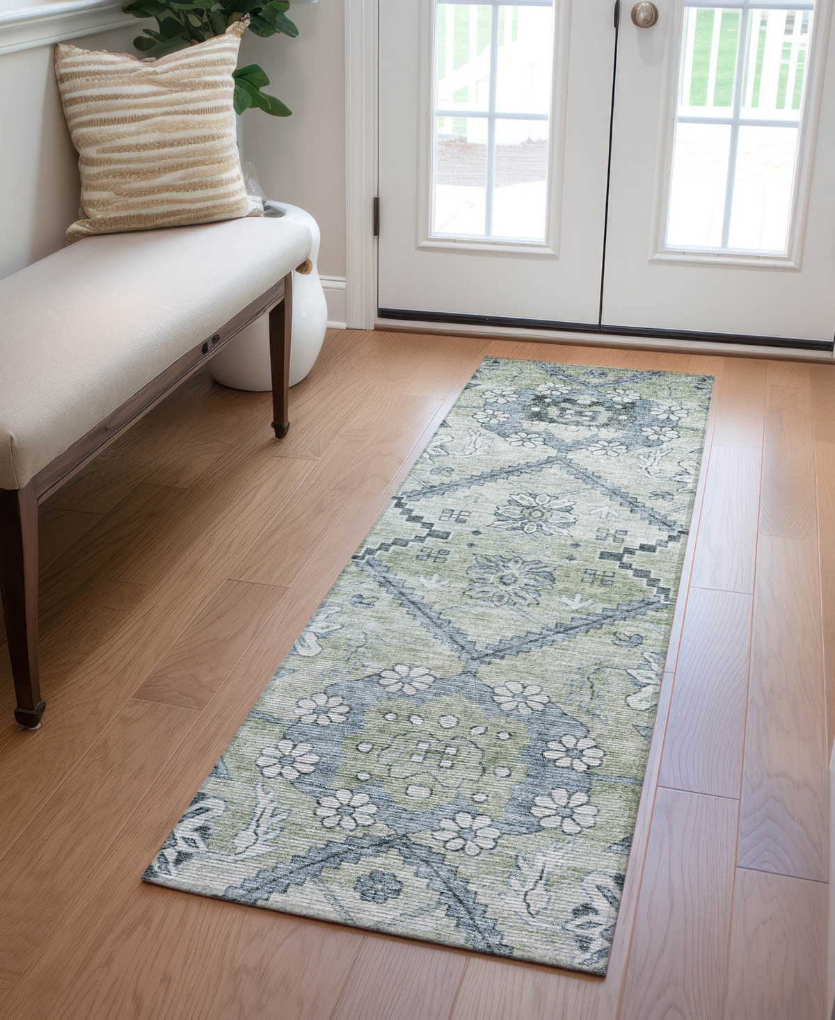 Addison Chantille Acn841 2'3"x7'6" Runner Area Rug In Sage