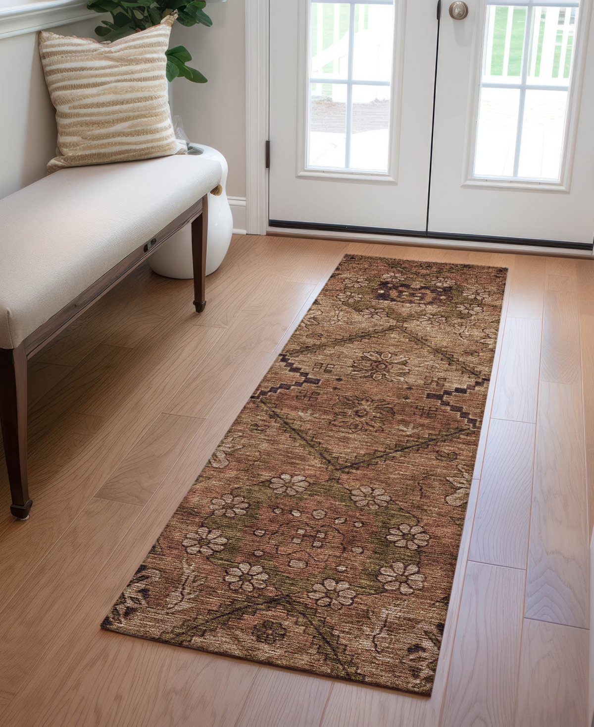Addison Chantille Acn842 2'3"x7'6" Runner Area Rug In Paprika