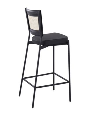 36" Metal and Rattan Tania Contemporary Counter Stool, Set of 2