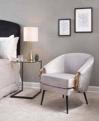 28" Steel Claire Contemporary Glam Accent Chair
