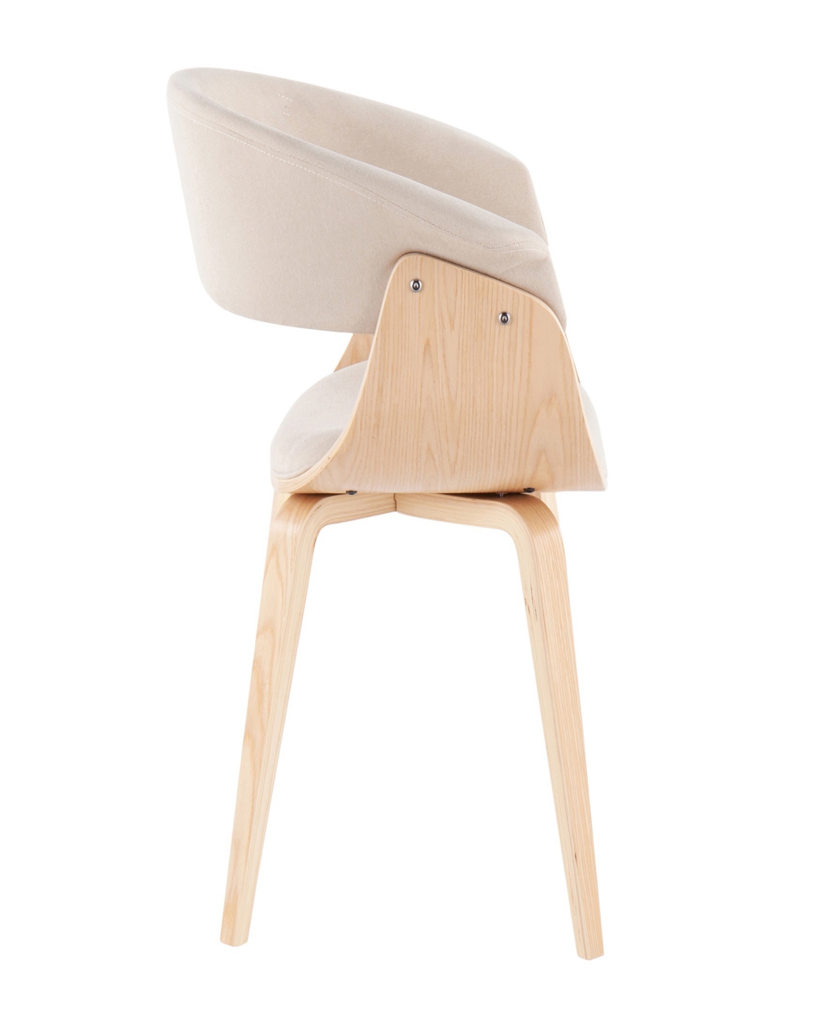 Lumisource 31" Wood Mod Mid-century Modern Dining Accent Chair, Set Of 2 In Cream