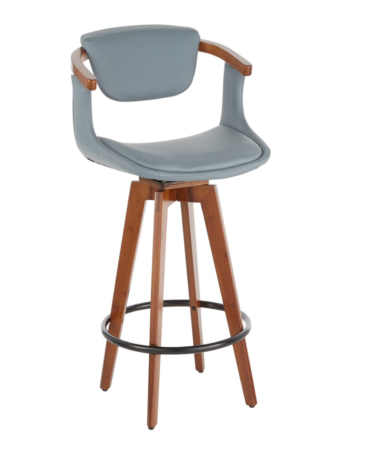 LUMISOURCE 36" BAMBOO ORACLE MID-CENTURY MODERN COUNTER STOOL 