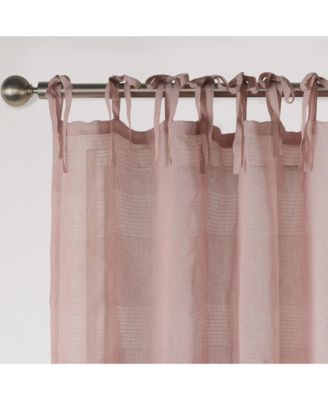 Grayson Stripe Sheer Tie Top Curtains Pair